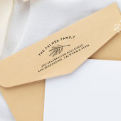 任意の名前のシンプル文字、リーフと差出人住所 ラバースタンプ