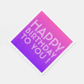 任意の名前の編集可能ハッピーバースデーピンク紫グラデーション スタンダードランチョンナプキン (角)