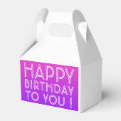 任意の名前の編集可能ハッピーバースデーピンク紫グラデーション フェイバーボックス (正面サイド)