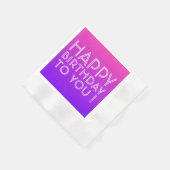 任意の名前の編集可能ハッピーバースデーピンク紫グラデーション 縁ありカクテルナプキン (角)