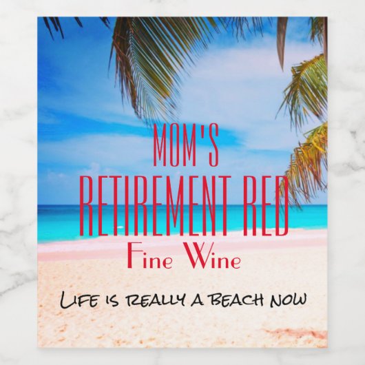 任意の名前の除素晴らし定赤ワインビーチおもしろい ワインラベル (シングルラベル)