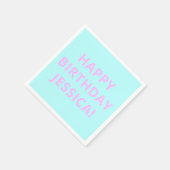 任意の名前へのカスタマイズ可能な文字ハッピーバースデー スタンダードカクテルナプキン (角)