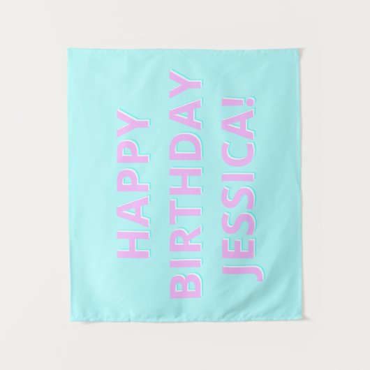 任意の名前へのカスタマイズ可能な文字ハッピーバースデー タペストリー (正面)