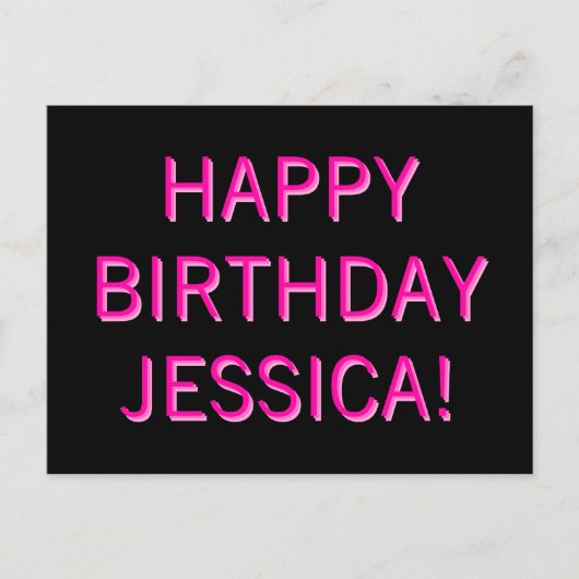 任意の名前へのカスタマイズ可能な文字ハッピーバースデー ポストカード (正面)