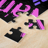 任意の名前を作成するカスタマイズ可能な明るい色と黒 ジグソーパズル (側面)