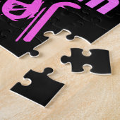 任意の名前を作成するカスタマイズ可能な明るい色と黒 ジグソーパズル (側面)