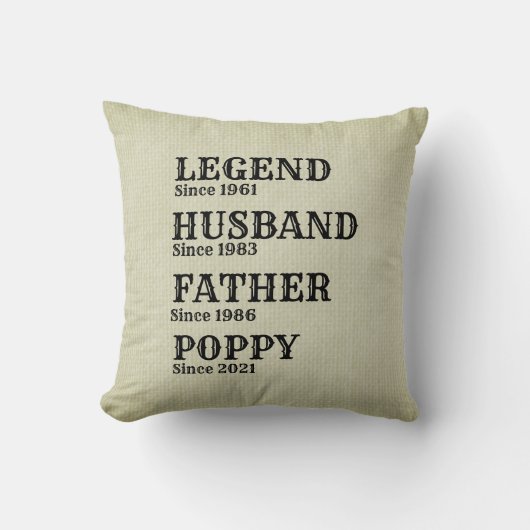 任意の名前を変更する日付凡例夫の父グランドT クッション (正面)