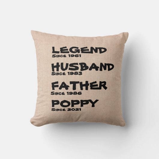 任意の名前を変更する日付凡例夫ファーザーグランド クッション (正面)