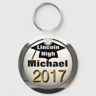 任意の名前を追加2017 Graduation Silver Keychain キーホルダー