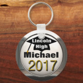 任意の名前を追加2017 Graduation Silver Keychain キーホルダー (正面)