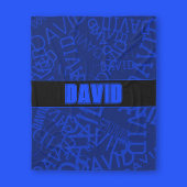 任意の名前を追加,名前のコラージュnavy blue フリースブランケット