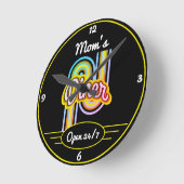 任意の名前オープン24/7レトロ50色ブラック ラウンド壁時計 (傾斜)