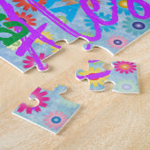 任意の名前コラージュパズルと花 ジグソーパズル (側面)