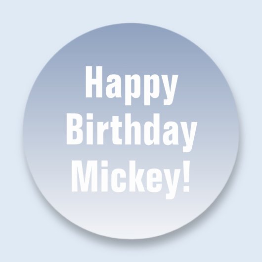 任意の名前、ハッピーバースデー+任意の色グラデーション ラウンドシール