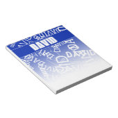 任意の名前、名前のコラージュを追加する青と白 ノートパッド (アングル)