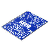 任意の名前、名前のコラージュを追加する青と白 ノートブック (左側)