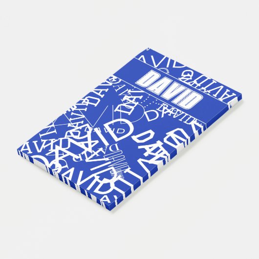 任意の名前、名前のコラージュを追加する青と白 ポストイット (アングル)