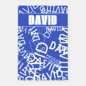 任意の名前、名前のコラージュを追加する青と白 ポストイット (正面)