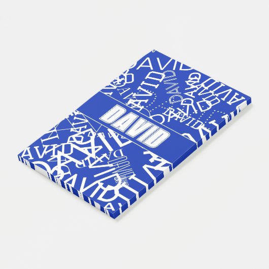 任意の名前、名前のコラージュを追加する青と白 ポストイット (アングル)