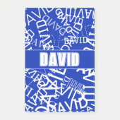 任意の名前、名前のコラージュを追加する青と白 ポストイット (正面)