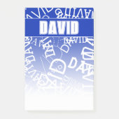 任意の名前、名前のコラージュを追加する青と白 ポストイット (正面)