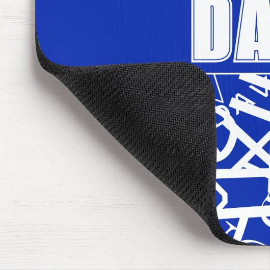 任意の名前、名前のコラージュを追加する青と白 マウスパッド (コーナー)