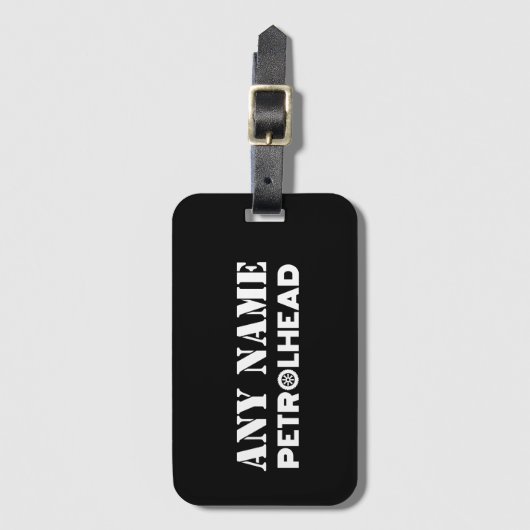 任意の名前Petrolhead パーソナライズされた ラゲッジタグ (正面縦)