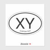 任意の国の楕円形の国コードのビニールシール シール (シート)