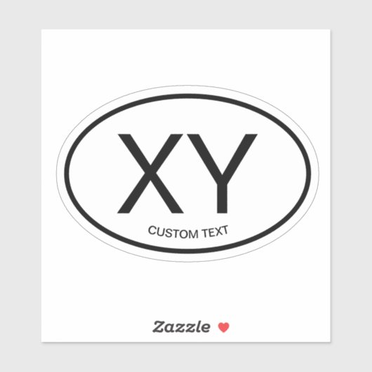 任意の国の楕円形の国コードのビニールシール シール (シート)