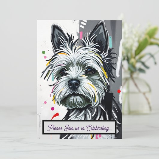 任意の大事な行事の愛らしいバックアップ招待状 招待状 (スタンド正面)