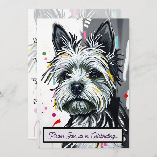 任意の大事な行事の愛らしいバックアップ招待状 招待状 (正面/裏面)