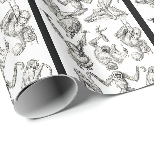 任意の大事な行事オランウタンキュートアペ ラッピングペーパー (ロールコーナー)