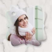 任意の大事な行事カスタムフォトメッセージカード フェイバータグ (正面)