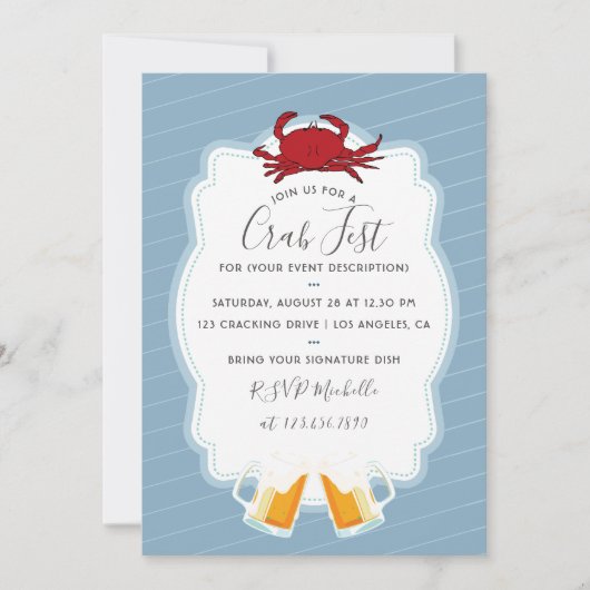 任意の大事な行事カニフェストパーティの招待状 招待状 (正面)