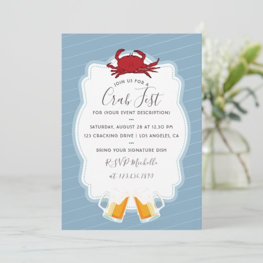 任意の大事な行事カニフェストパーティの招待状 招待状 (スタンド正面)