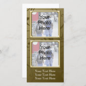 任意の大事な行事クラシック金ゴールド旋回フォトカード、家族 (正面/裏面)