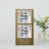 任意の大事な行事クラシック金ゴールド旋回フォトカード、家族 (スタンド正面)