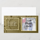 任意の大事な行事クラス金ゴールドスワール写真カード、家族 (正面/裏面)