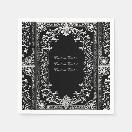 任意の大事な行事シルバーフレーム スタンダードカクテルナプキン (正面)
