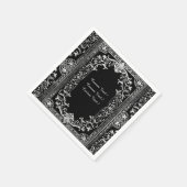 任意の大事な行事シルバーフレーム スタンダードカクテルナプキン (角)