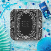 任意の大事な行事シルバーフレーム ペーパープレート (パーティー)