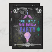 任意の大事な行事スチームパンクシャルボードパーティの招待状 招待状 (正面/裏面)