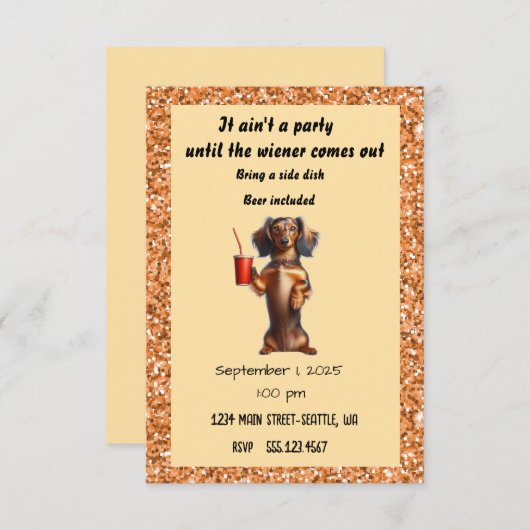 任意の大事な行事パーティー 招待状 (正面/裏面)