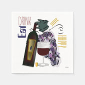 任意の大事な行事ブドウnワイン スタンダードカクテルナプキン (正面)