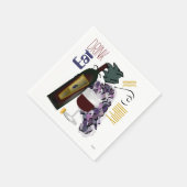 任意の大事な行事ブドウnワイン スタンダードカクテルナプキン (角)