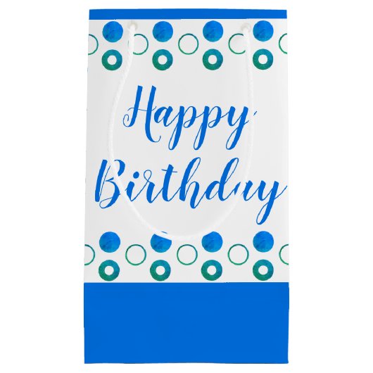 任意の大事な行事ポルカドットデザイン スモールペーパーバッグ (正面)