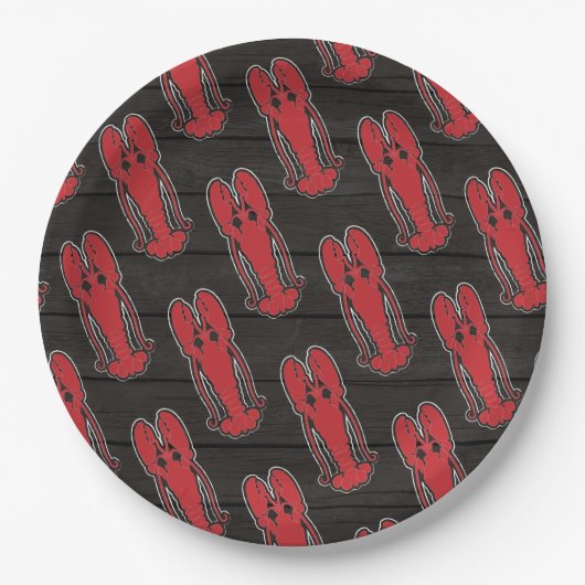 任意の大事な行事ロブスター焼く/素朴な裏庭を沸騰 ペーパープレート (正面)