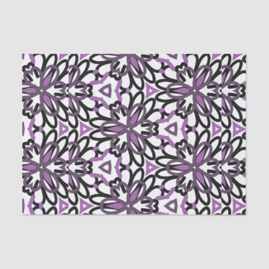 任意の大事な行事紫と灰色の幾何学的デザイン 薄葉紙 (正面)