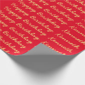 任意の大事な行事Red Executiveのパーソナライズ可能 ラッピングペーパー (角)