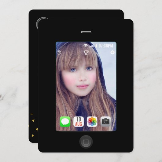 任意の大事な行事Selfieパーティーの追加フォト招待 招待状 (正面/裏面)